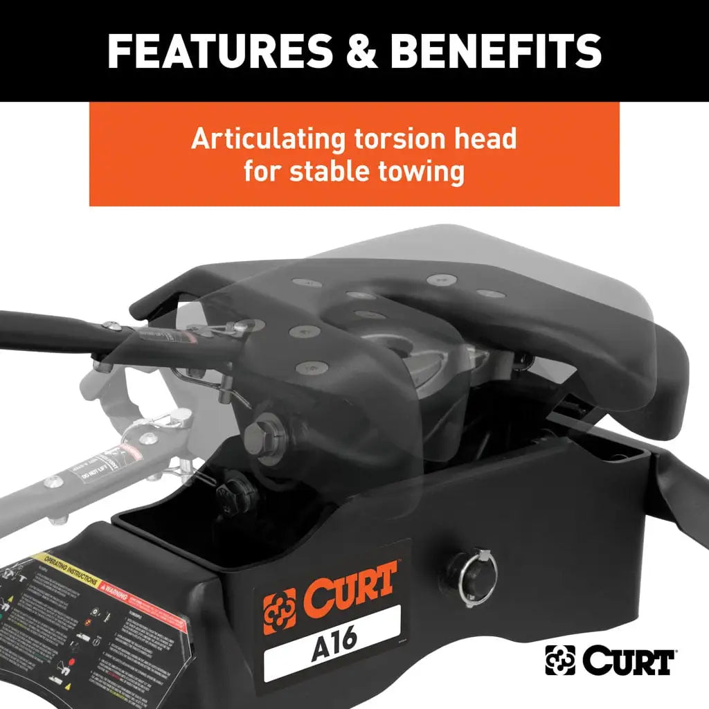 CURT 16121 A16 5th Wheel Hitch with Rails