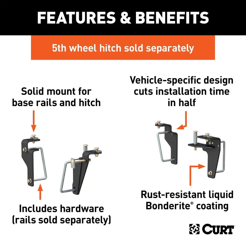 CURT 16430 Custom 5th Wheel Brackets, Select Ram 2500, 3500