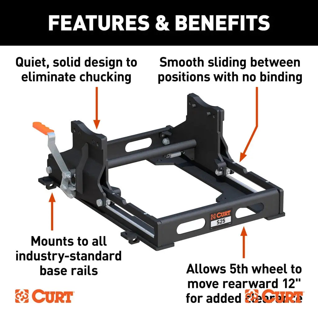 CURT 16574 S25 5th Wheel Slider, 25,000 lbs.