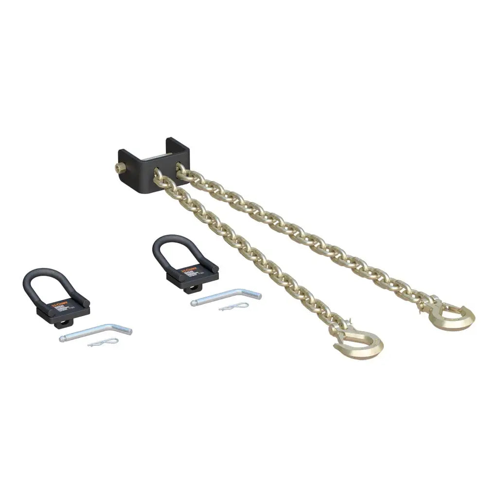 CURT 16612 CrossWing 5th Wheel Safety Chain Assembly with Rail Anchors