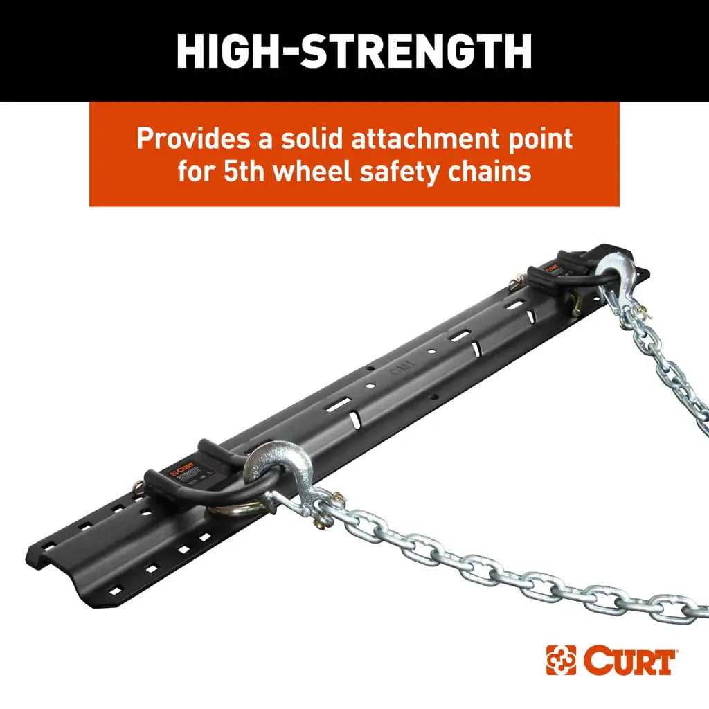 CURT 16612 CrossWing 5th Wheel Safety Chain Assembly with Rail Anchors