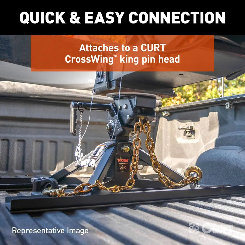 CURT 16614 CrossWing 5th Wheel Safety Chain Assembly with Gooseneck Anchor Plate