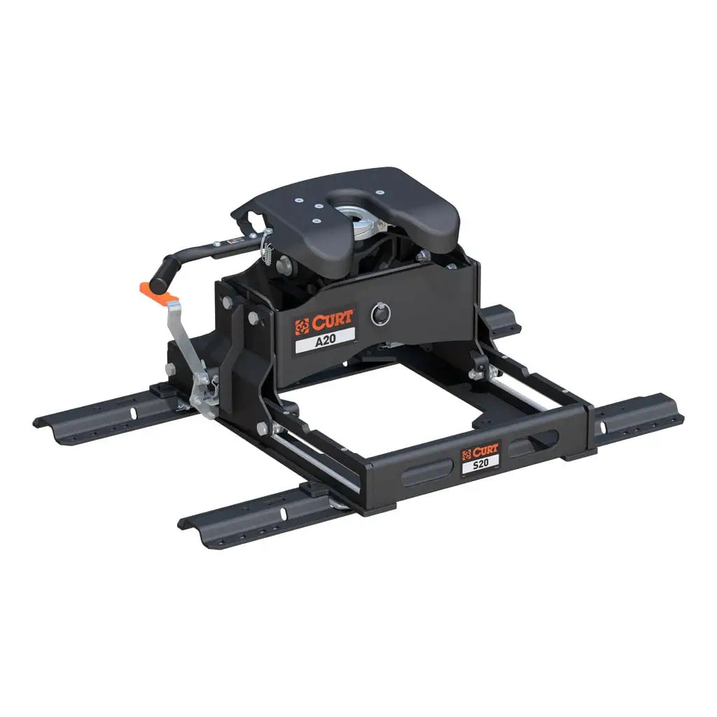 CURT 16631 A20 Sliding 5th Wheel Hitch with Rails, 20,000 lbs.