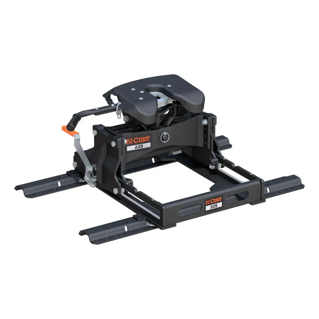 CURT 16651 A25 Sliding 5th Wheel Hitch with Rails, 25,000 lbs.