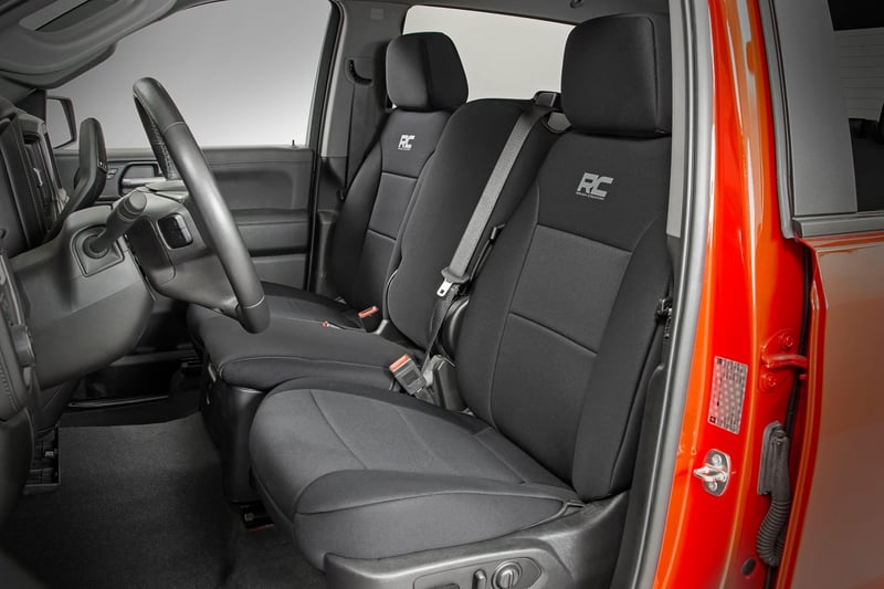 RC Seat Covers | FR 40/40/20 & RR Arm Rest | Chevy/GMC Sierra 1500 (19-26)/Silverado 1500 (19-26) (manufacturer page)