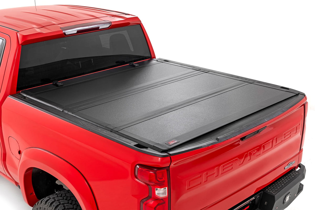 RC Hard Tri-Fold Flip Up Bed Cover | 5'10" Bed | Chevy/GMC Sierra 1500 (19-26)/Silverado 1500 (19-26) (manufacturer page)