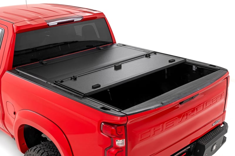 RC Hard Tri-Fold Flip Up Bed Cover | 5'10" Bed | Chevy/GMC Sierra 1500 (19-26)/Silverado 1500 (19-26) (manufacturer page)