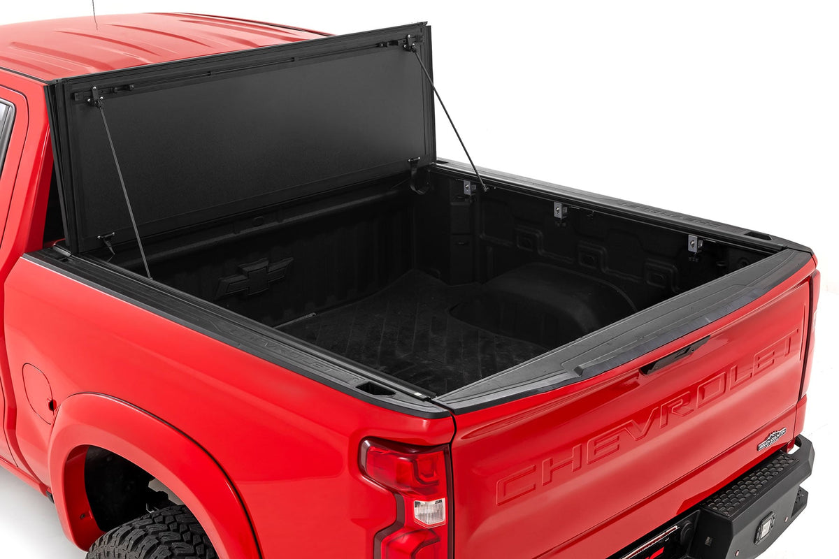 Hard Tri-Fold Flip Up Bed Cover | 5'10" Bed | Chevy/GMC Sierra 1500 (19-26)/Silverado 1500 (19-26) - Bed Covers (Image 2 of 6)