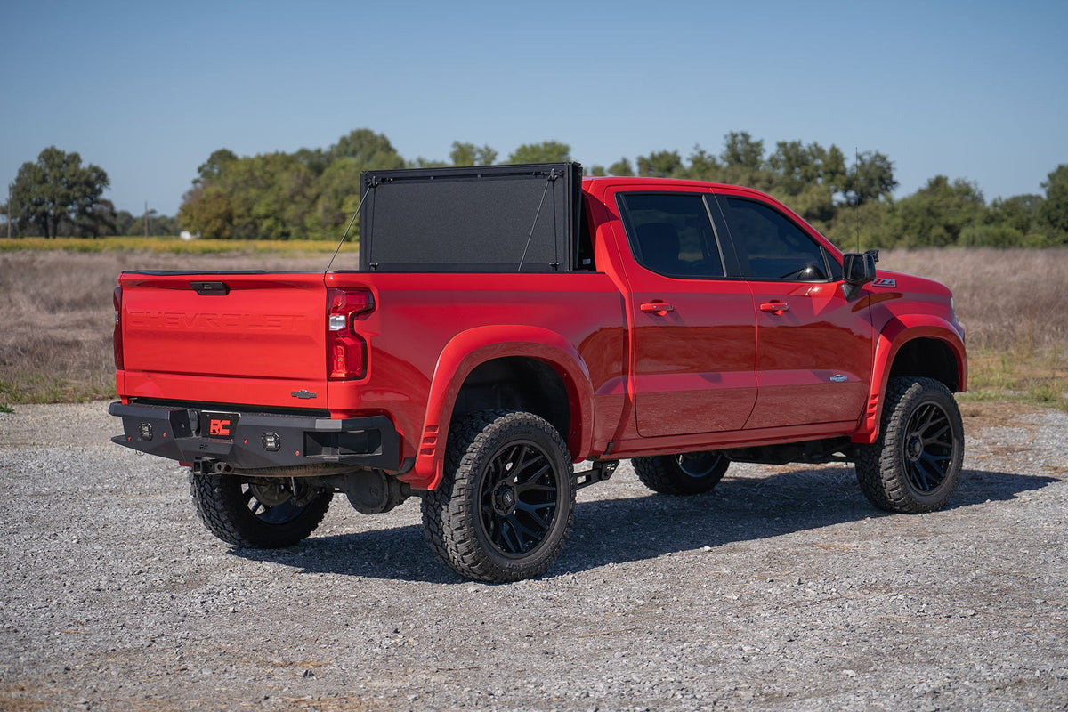 Hard Tri-Fold Flip Up Bed Cover | 5'10" Bed | Chevy/GMC Sierra 1500 (19-26)/Silverado 1500 (19-26) - Bed Covers (Image 5 of 6)