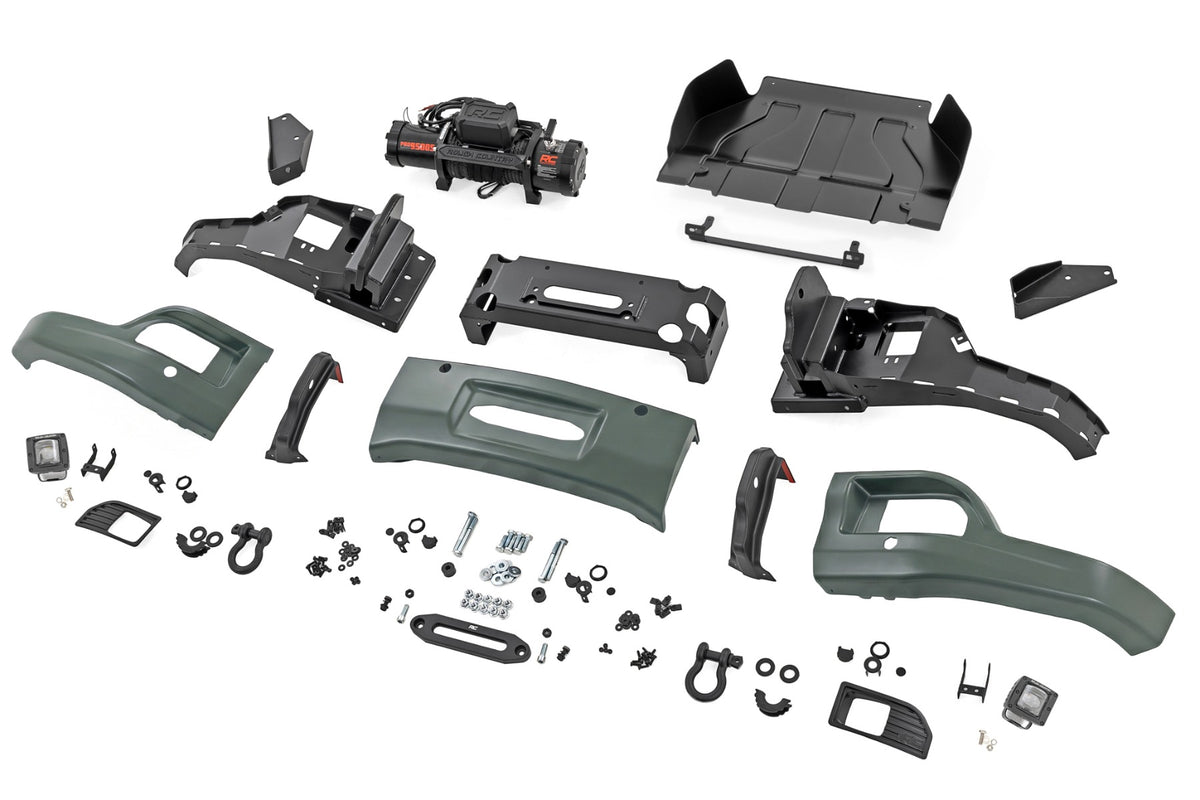 Rough Country 13007-GBD Front FXS Bumper | 12000S | GBD Cypress Gray | Chevy Silverado 1500 (23-26) - Studio View 6