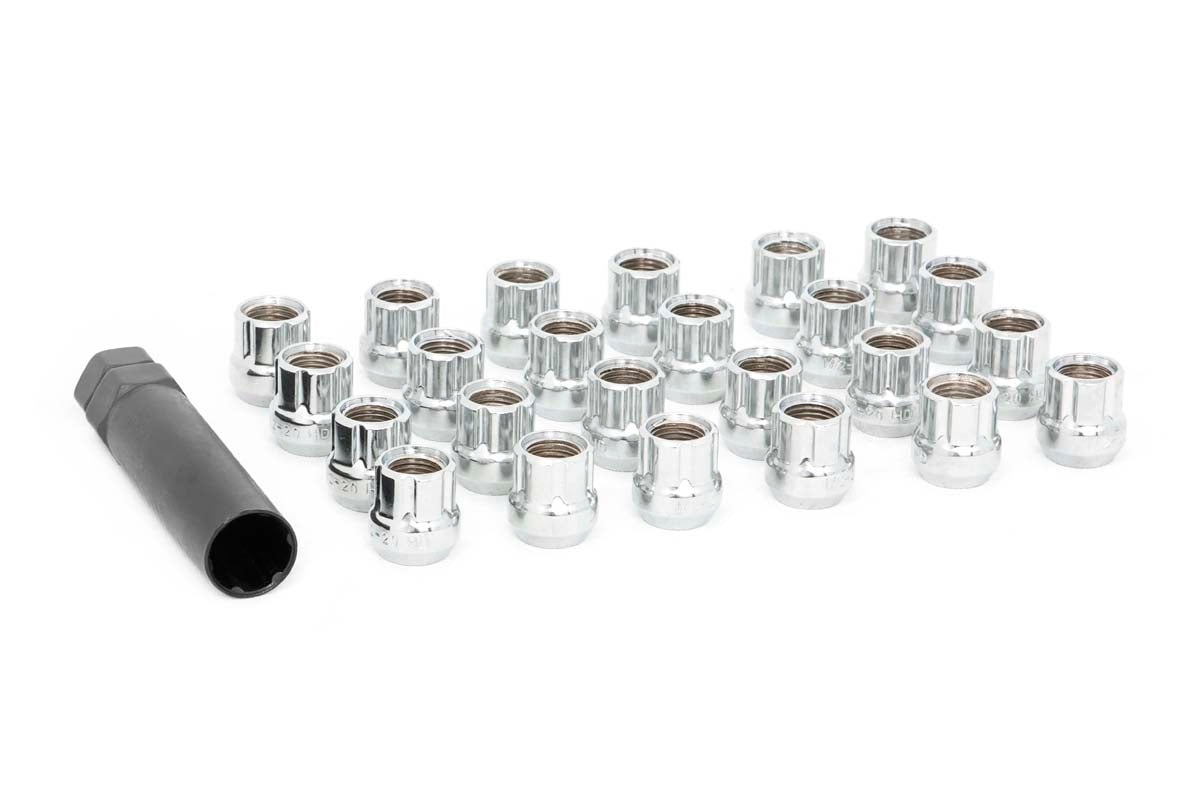 Rough Country 122024CHOE Lug Nut Set | 1/2x20 | 24 Qty | Chrome | Open End - Image 1
