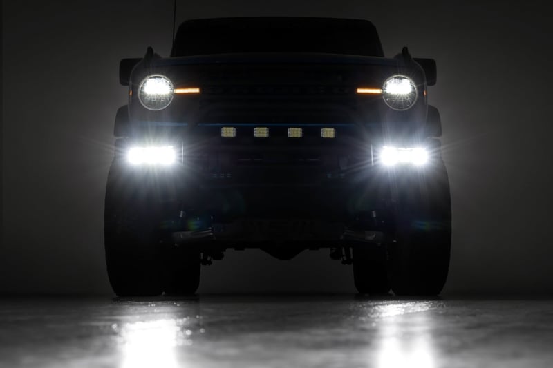 RC LED Light Kit | Fog Mount | Triple 2" Black Pair | Flood | Ford Bronco (21-26) (manufacturer page)