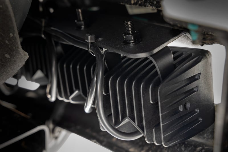RC LED Light Kit | Fog Mount | Triple 2" Black Pair | Flood | Ford Bronco (21-26) (manufacturer page)