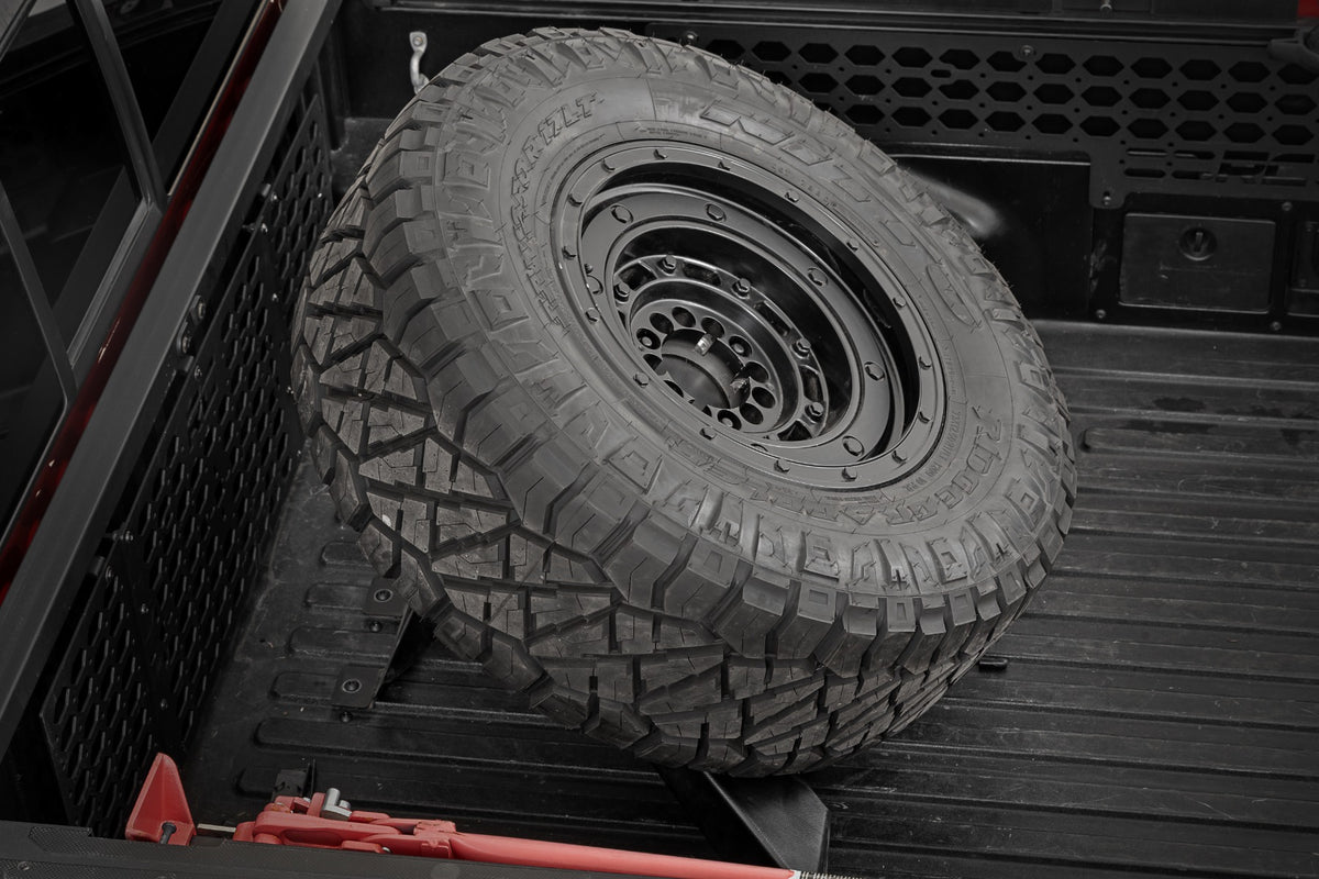 Bed Mount Spare Tire Carrier | Universal (5x5.5 6x5.5 6x135 & 5x5.0 Bolt Patterns) - Cargo Management (Image 3 of 6)