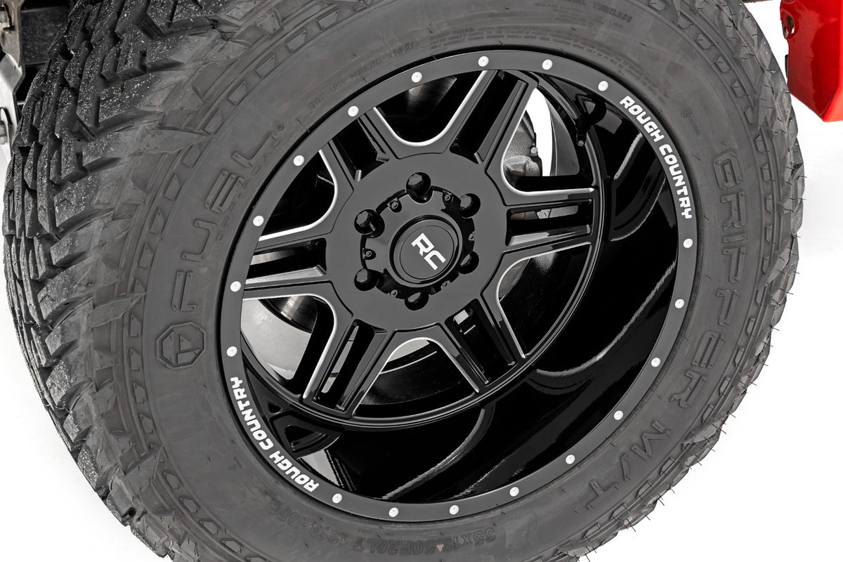 Rough Country 92 Series Wheel | Machined One-Piece | Gloss Black | 22x12 | 6x5.5 | -44mm - RC Wheels (Image 4 of 6)