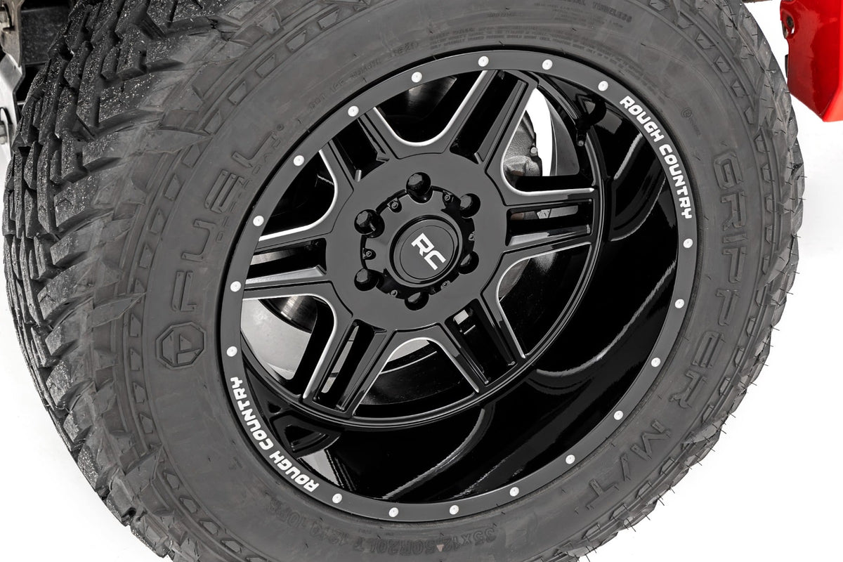 Rough Country 92 Series Wheel | Machined One-Piece | Gloss Black | 20x12 | 6x5.5 | -44mm - RC Wheels (Image 4 of 6)