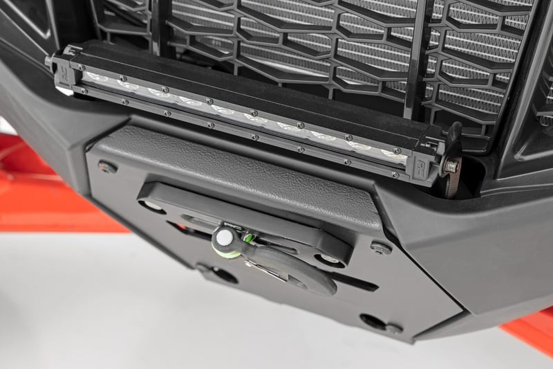RC LED Light | Winch Mount | Front | 10" Black Slimline | Polaris RZR Pro R (manufacturer page)