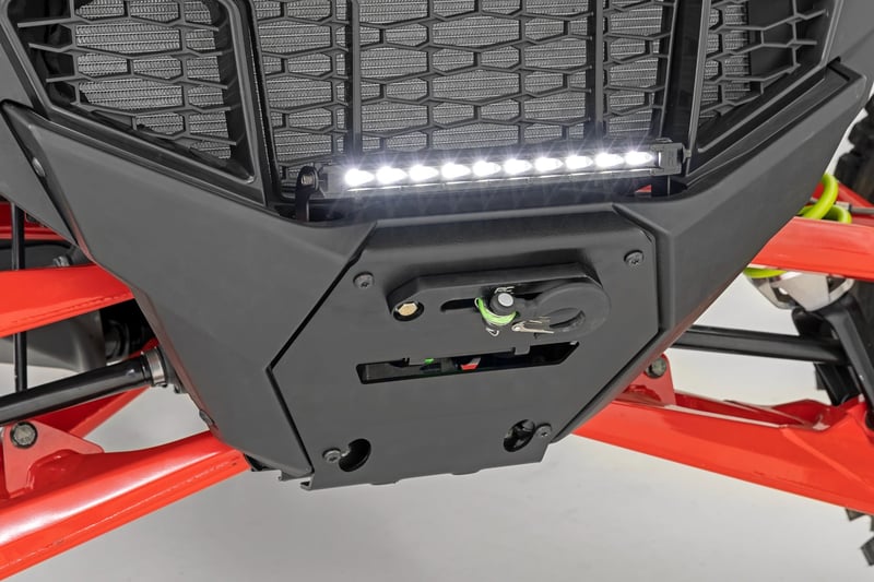 RC LED Light | Winch Mount | Front | 10" Black Slimline | Polaris RZR Pro R (manufacturer page)