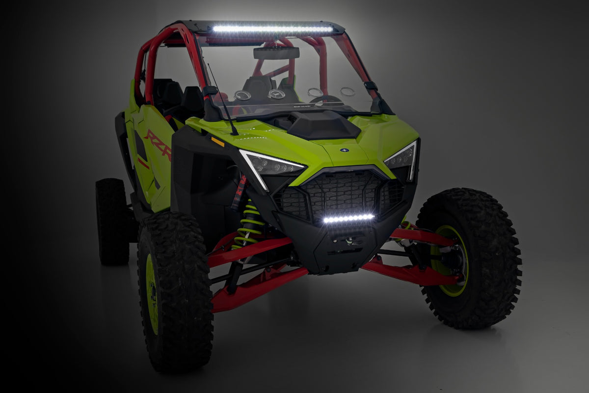 LED Light | Winch Mount | Front | 10" Black Slimline | Polaris RZR Pro R - Winches & Acc (Image 5 of 6)