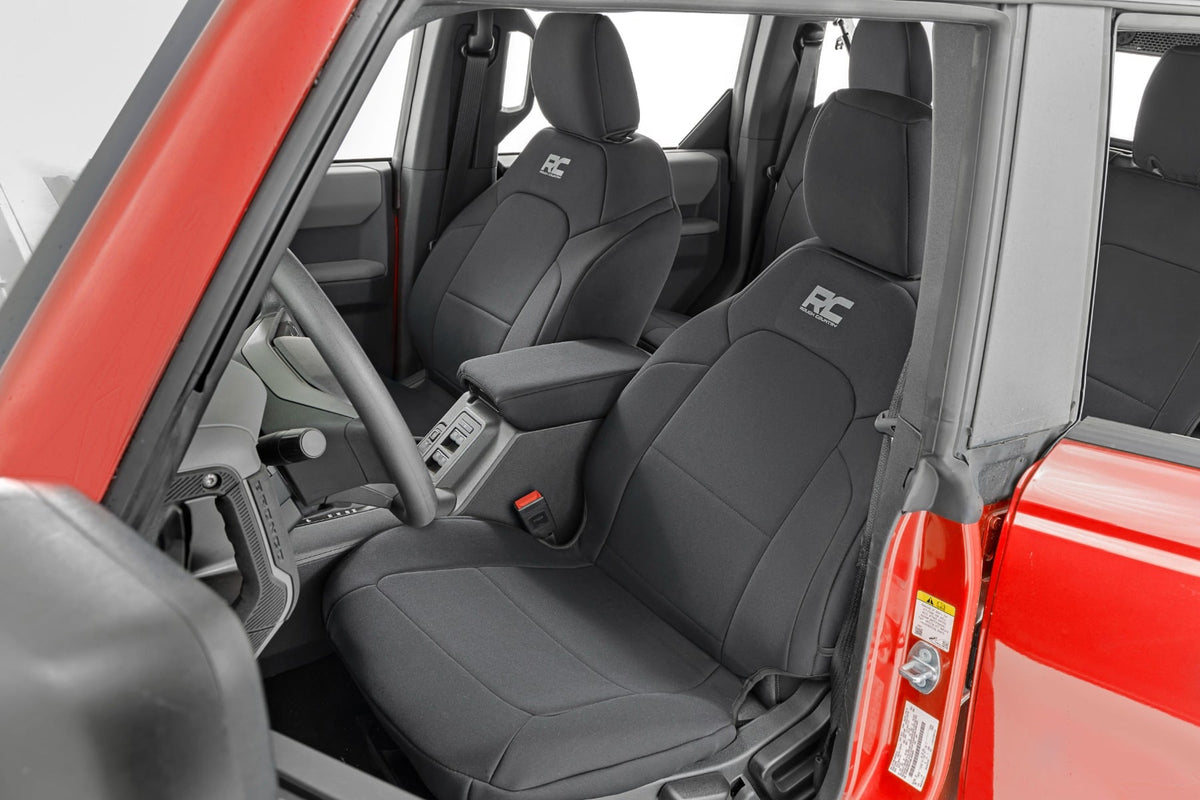 Seat Covers | Bucket Seats |W/Fold Down RR Armrest |FR & RR | 4DR | Ford Bronco (21-26) - Interior & Mats (Image 1 of 5)