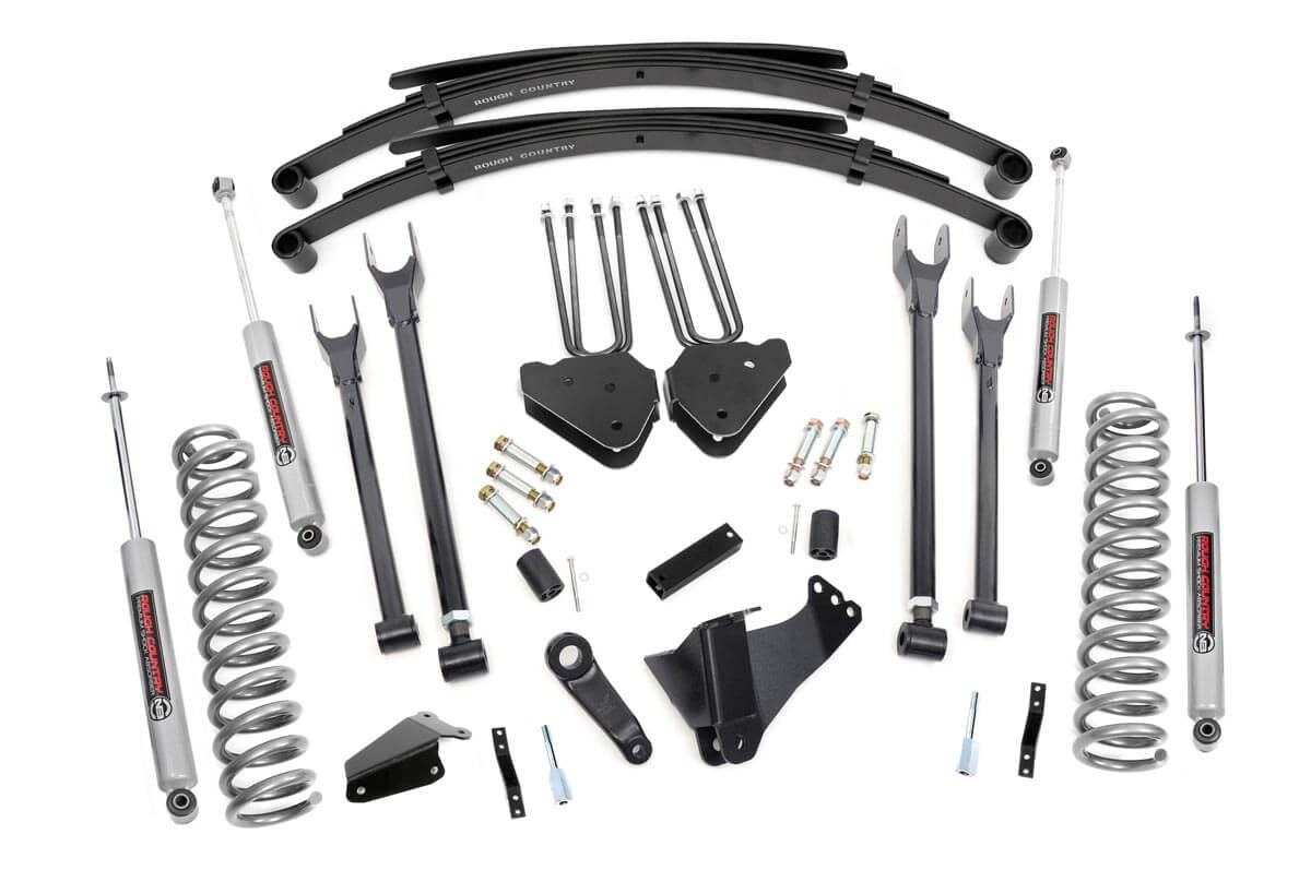 RC 6 Inch Lift Kit | Gas | 4 Link | M1 | Leaf Springs | Ford F-250/F-350 Super Duty (05-07) (manufacturer page)