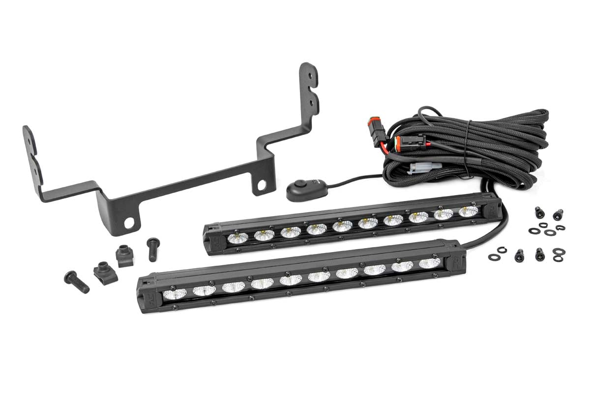 LED Light Kit | Bumper Mount | 10" Black Slimline Pair | Honda Pioneer 1000 - Lighting & Acc (Image 2 of 6)