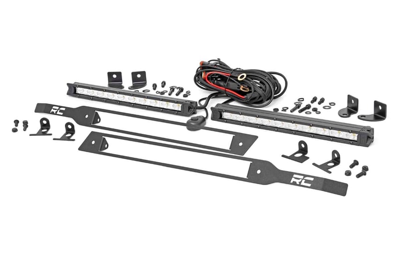 RC LED Light Kit | Grille Mount | 10" Chrome Slimline Pair | Chevy Silverado 1500 (19-22) (manufacturer page)