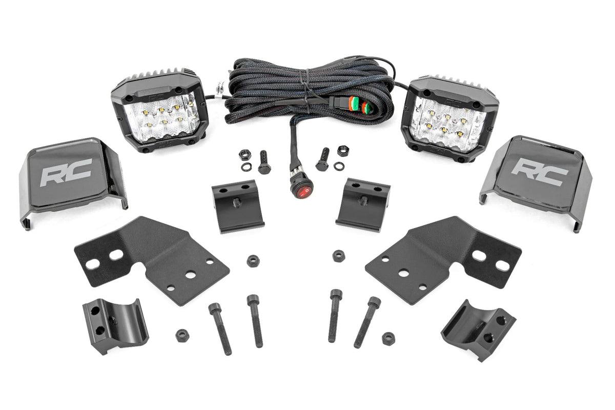 Rough Country 93304 LED Light Kit | Front Mount | 3" Chrome Pair | Wide Angle | Polaris XPEDITION ADV 5 - Studio View 1