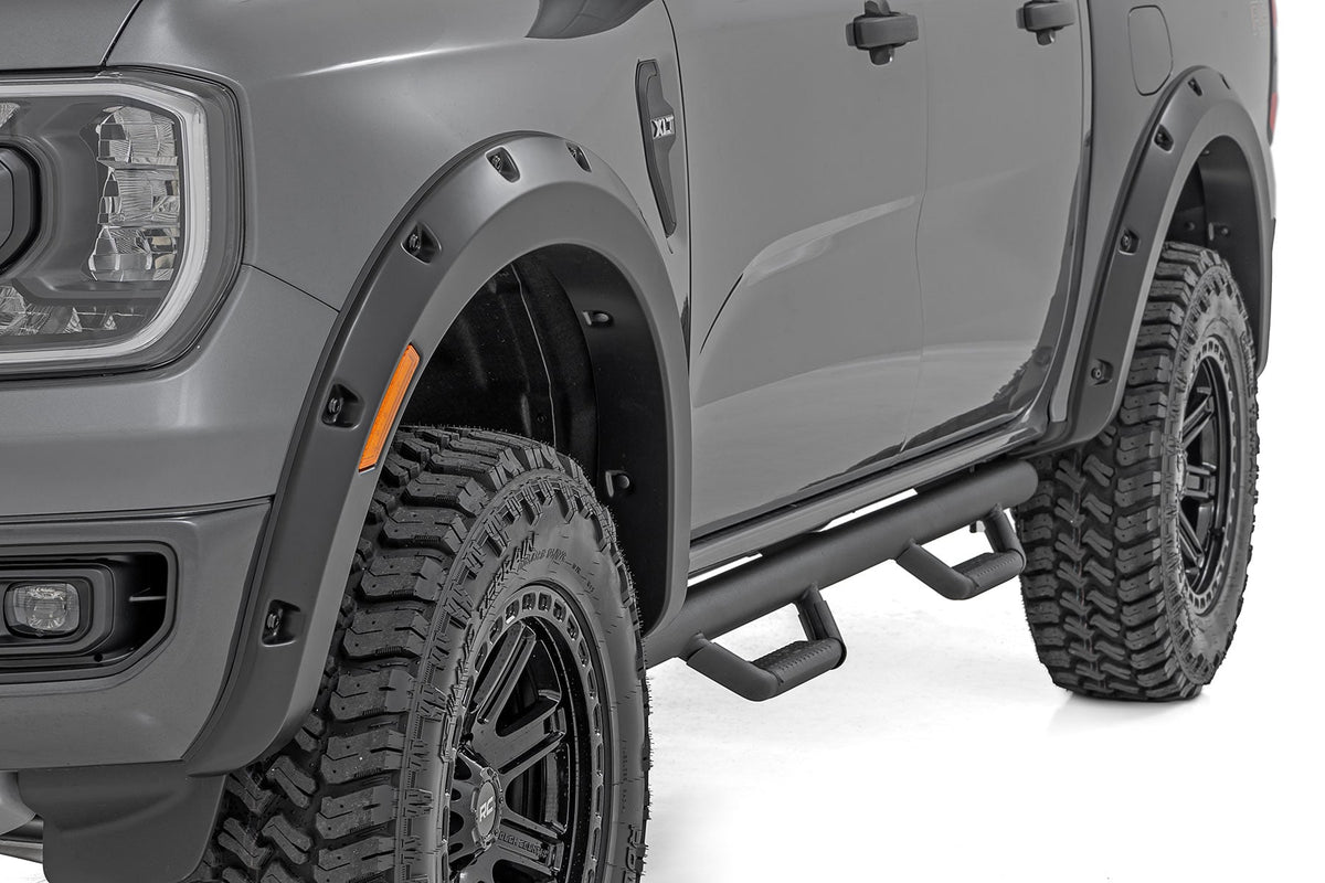 Rough Country F-F12401-T9 Pocket Fender Flares | T9 Marsh Gray | Ford Ranger 2WD/4WD (2024-2026) - Studio View 6