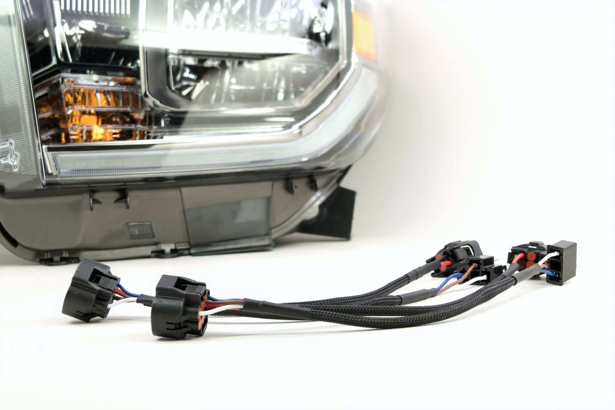 Conversion Harness for Halogen Tundra with LED DRL (Convert to OEM LED Headlights) - Relay Harnesses (Image 6 of 6)