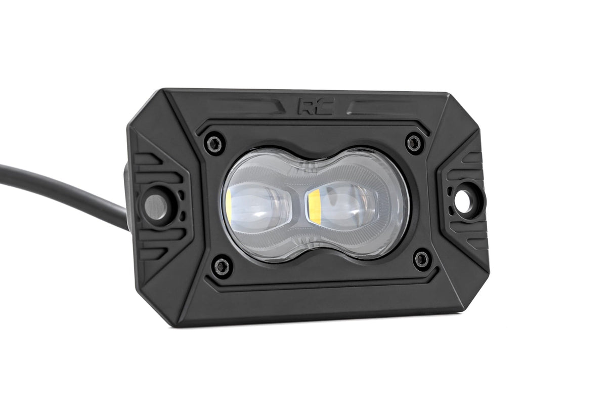 Rough Country 70908 3x1.75 Inch Black Series LED Slim Aux | SAE Fog | Flush Mount | Pair - Image 2