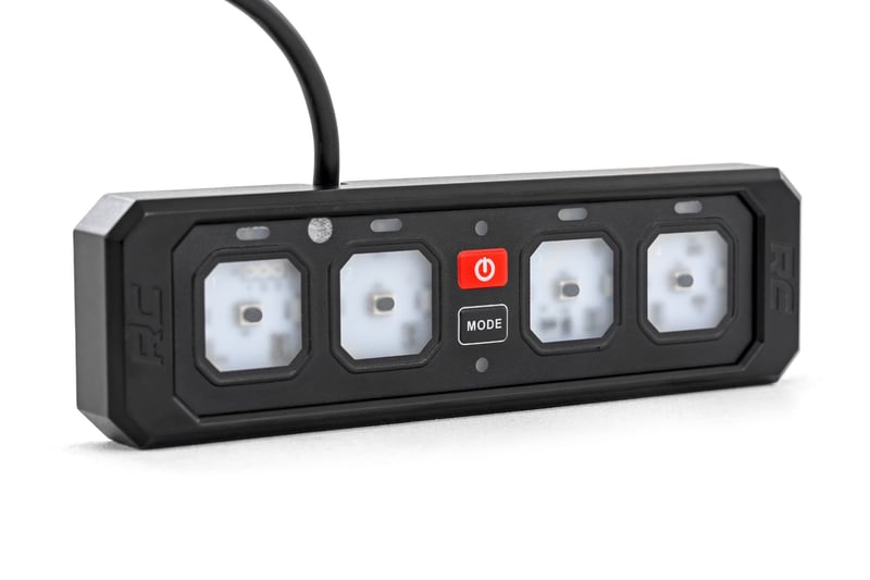 RC 4 Gang Switch Panel | RGB Backlit Buttons | Multifunction Modes (manufacturer page)