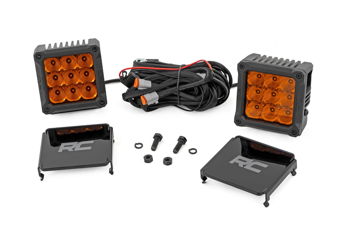 4 Inch LED Amber Light Pods | Square | Amber DRL | Pair - Lighting & Acc (Image 1 of 3)