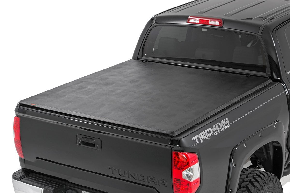 Soft Tri-Fold Bed Cover | 5'7" Bed | No OE Rail | Toyota Tundra (07-21) - Bed Covers (Image 1 of 6)