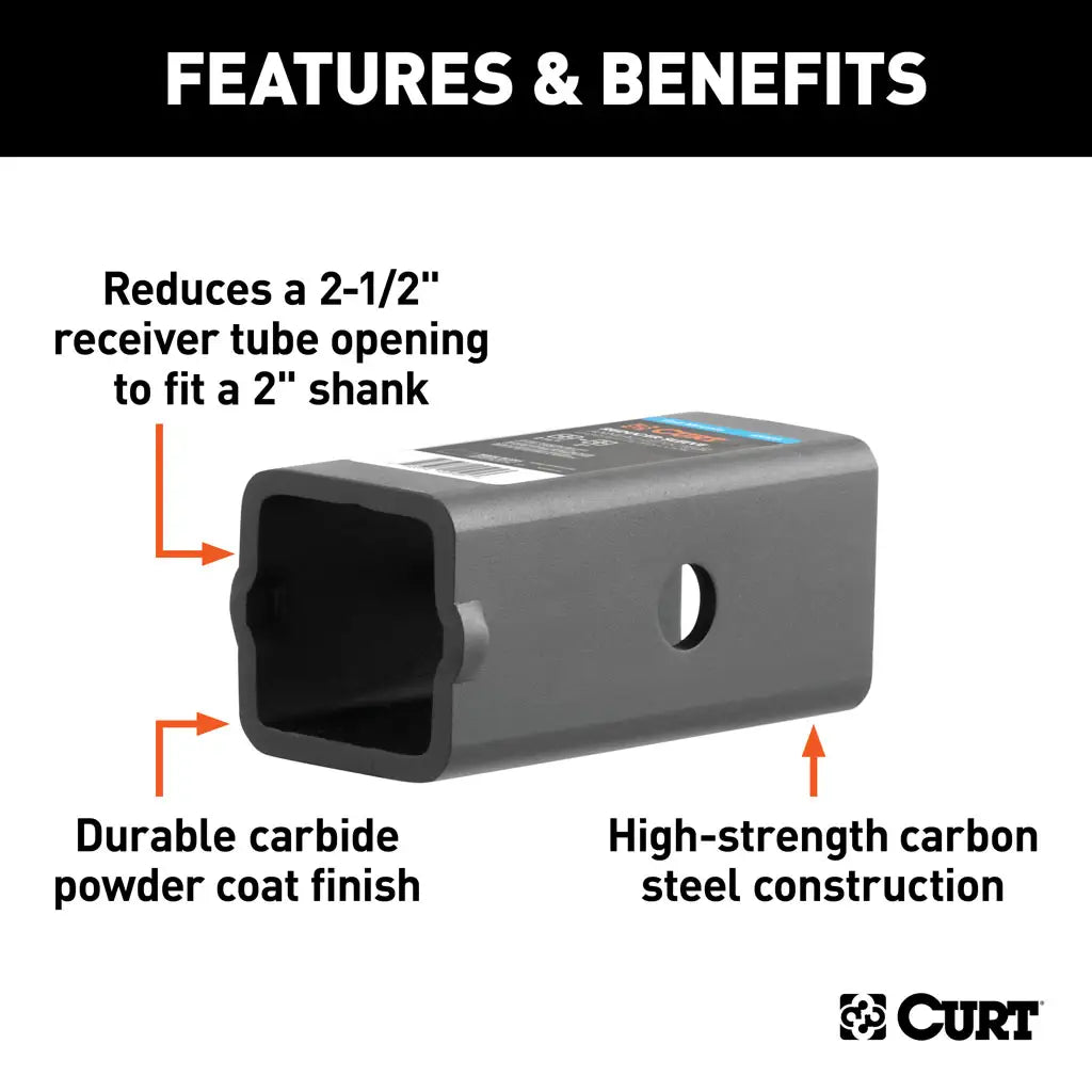 CURT 45405 Reducer Sleeve (2-1/2" To 2" Shank)