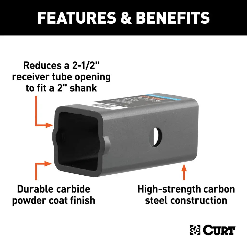 CURT 45405 Reducer Sleeve (2-1/2" to 2" Shank) - Studio View 3