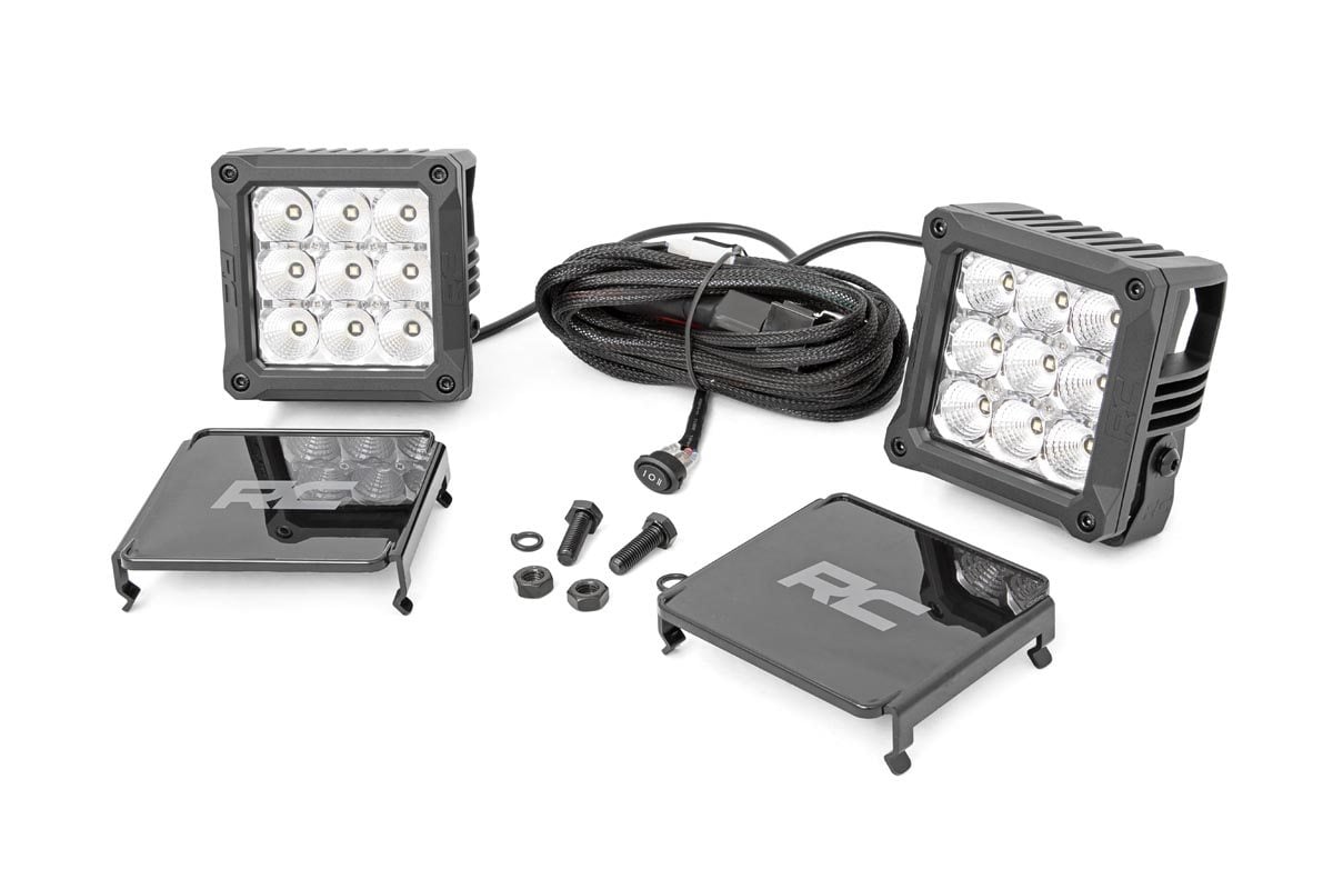 4 Inch Chrome Series LED Light Pods | Square | White DRL | Pair - Lighting & Acc (Image 1 of 4)