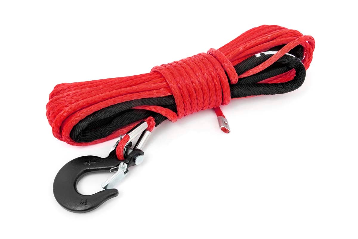 Rough Country RS161 Synthetic Rope | 1/4 Inch | 50 Ft | Red - Image 1