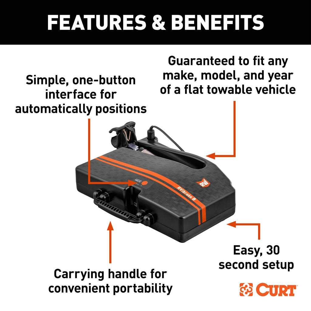 Curt TGU UPGRADE CURT 52202 RVibrake 4 Portable Flat Tow Brake System