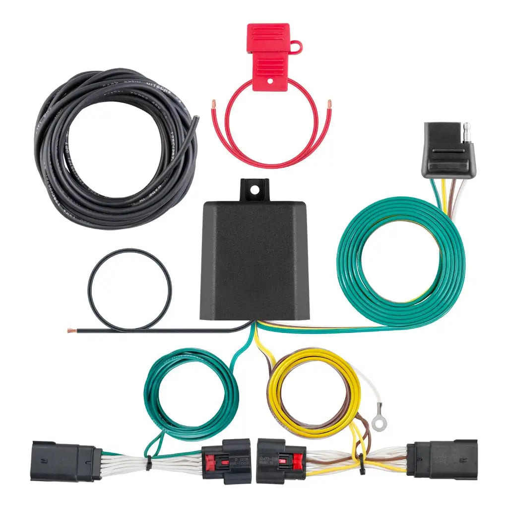 CURT 56407 Custom Wiring Harness, 4-Way Flat Output, Select Jeep Wrangler JL, Gladiator - Studio View 1