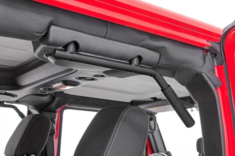 RC Grab Handles | Steel | FR & RR | Red | Jeep Wrangler JK/Wrangler Unlimited (07-18) (manufacturer page)