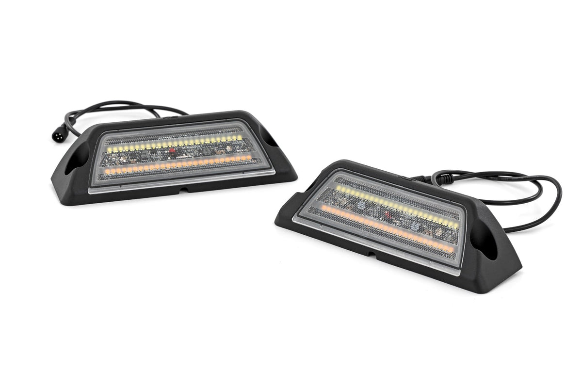 Rough Country 70119 6 Inch LED Angled Light Pods | White/Amber | Pair - Studio View 2