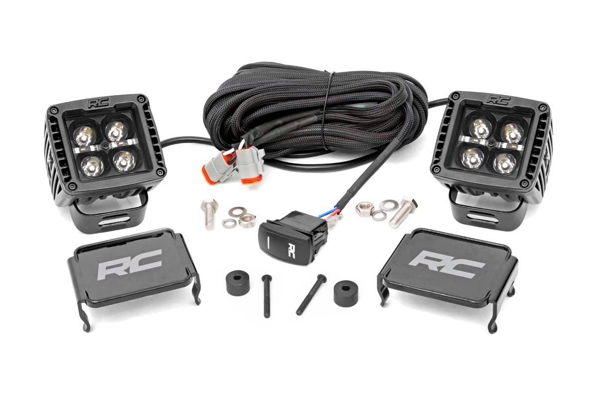 LED Light Kit | Cowl Mount | 2" Black Pair | Amber DRL | Jeep Gladiator JT/Wrangler JL (18-26) - Lighting & Acc (Image 1 of 4)