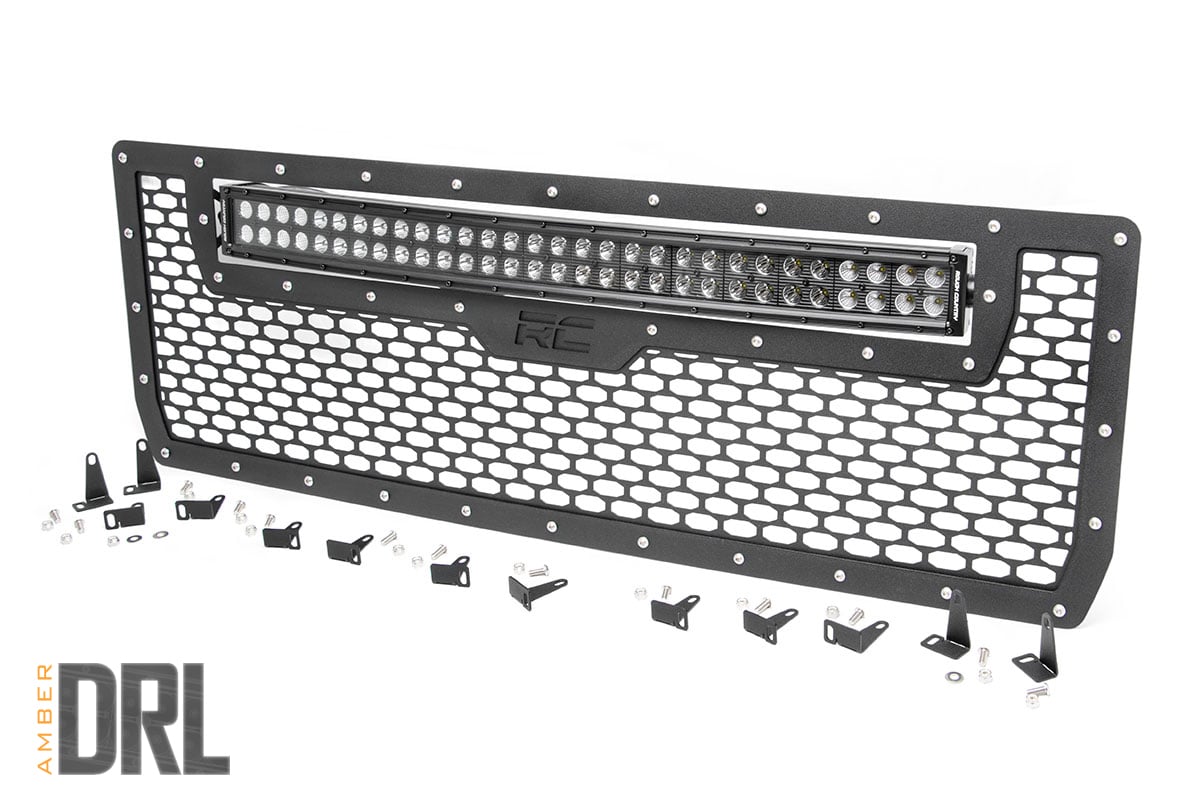 Mesh Grille | 30" Dual Row LED | Black | Amber DRL | GMC Sierra 1500 (14-15) - Lighting & Acc (Image 1 of 6)