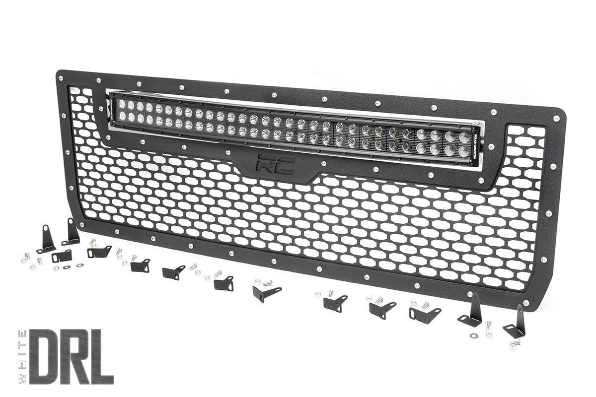 Mesh Grille | 30" Dual Row LED | Black | White DRL | GMC Sierra 1500 (14-15) - Lighting & Acc (Image 1 of 6)
