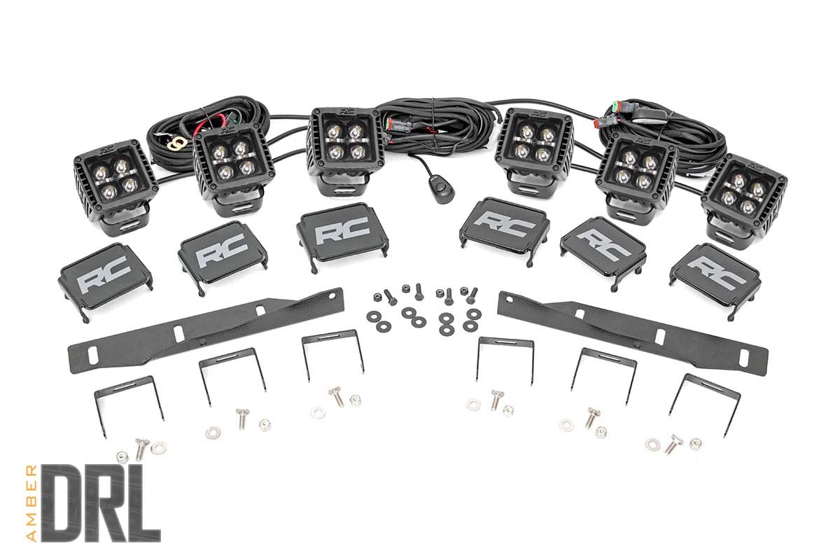 LED Light Kit | Fog Mount | Triple 2" Black Pair | Amber DRL | Ford Raptor (17-20) - Lighting & Acc (Image 2 of 6)