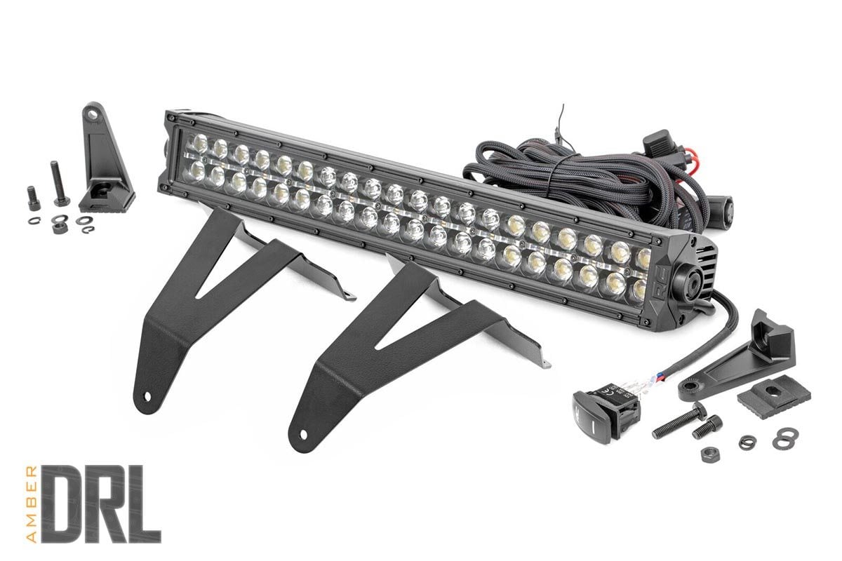 LED Light Kit | Bumper Mount | 20" Black Dual Row| Amber DRL | Ram 1500 (19-24) - Lighting & Acc (Image 1 of 6)