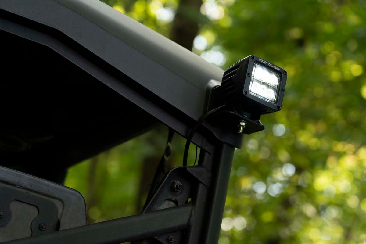 LED Light | Cab Mount | 2" Black Pair | Flood | Can-Am Defender HD 5/HD 8/HD 9/HD 10 - Lighting & Acc (Image 5 of 6)
