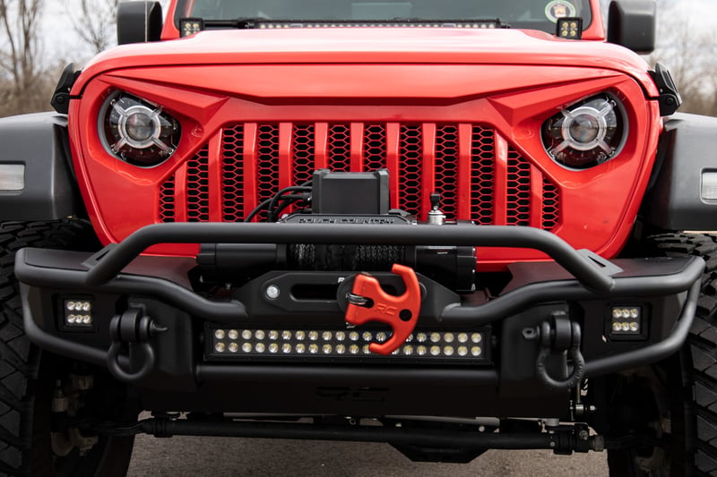 RC 9 Inch DRL Halo LED Headlights | DOT Approved | Jeep Gladiator JT/Wrangler JL (18-26) (manufacturer page)