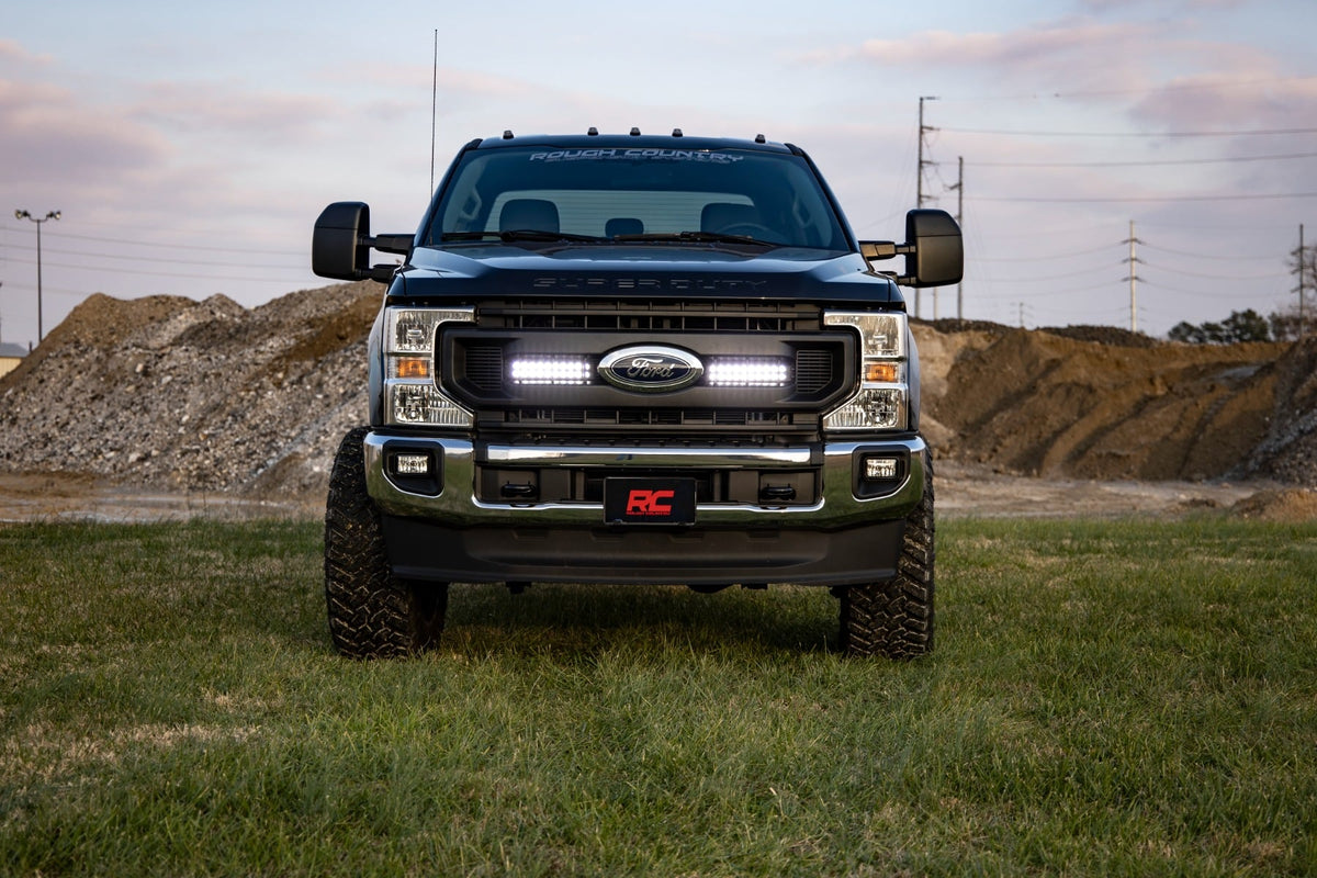 LED Light Kit | Grille Mount | 10 Inch Black | Slimline | Ford F-250 Super Duty (20-22) - Lighting & Acc (Image 4 of 6)